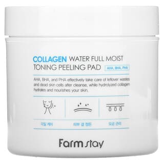 Farmstay, Peeling Tonificante em Discos de Algodão Collagen Water Full Moist, 70 Discos