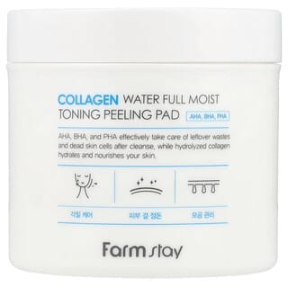 Farmstay, Collagen Water Full Moist Toning Peeling Pad, feuchtigkeitsspendendes Kollagen-Wasser-Peeling-Pad, 70 Pads, 150 ml (5,07 fl. oz.)