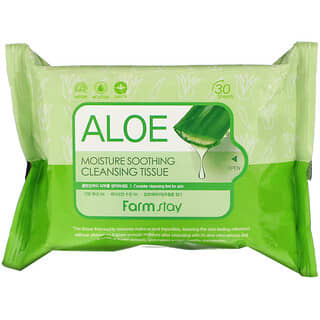 Farmstay, Lenço de Limpeza Suavizante com Hidratação de Aloe, 30 Folhas, 120 ml