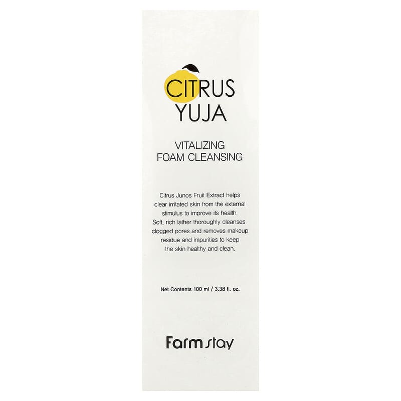 フェイスクリーム YUTA YAGI Citrus Yuja, Vitalizing Foam Cleansing, 3.38 fl oz (100 ml)