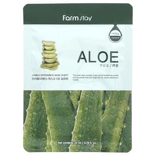 Farmstay, Visible Difference Beauty mascarilla en lámina, Aloe, 1 lámina, 23 ml (0,78 oz. Líq.)