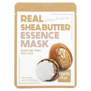 Farmstay, Máscara de Beleza da Essência de Manteiga de Karité, 1 Folha de Máscara, 23 ml (0,78 fl oz)