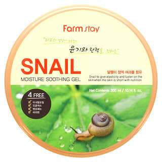 Farmstay, Gel calmante Snail Moisutre, 300 ml (10,14 oz. Líq.)