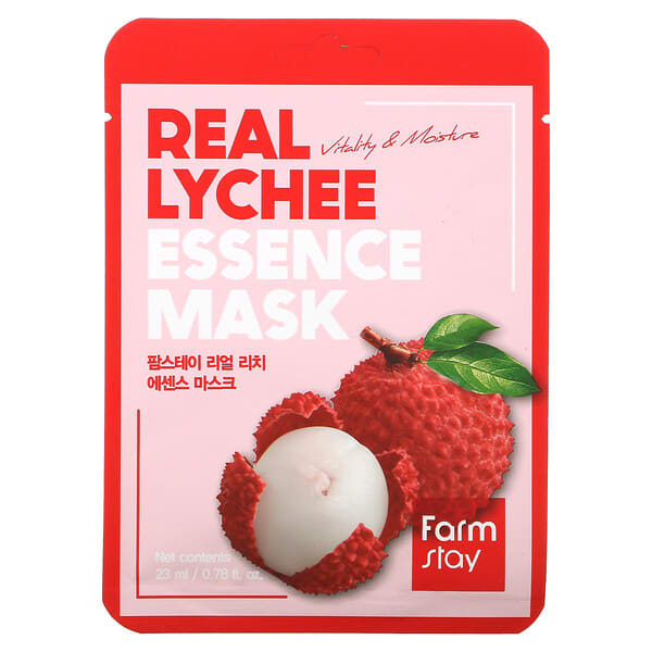 Farmstay, Real Lychee Essence Beauty Mask, 1 Sheet, 0.78 fl oz (23 ml) (Discontinued Item) 