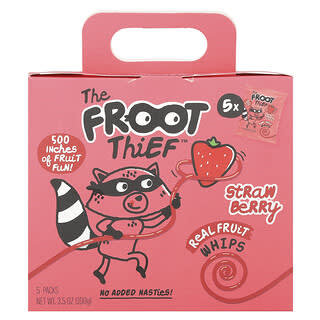 The Froot Thief, Real Fruit Whips, Fraise, 5 paquets, 20 g chacun