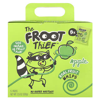 The Froot Thief, Real Fruit Whips, Apple, 5 Packs, 0.7 oz (20 g) Each