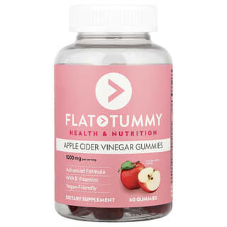 Flat Tummy, Apple Cider Vinegar Gummies, Natural Apple, 60 Gummies