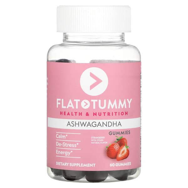 Flat Tummy, Ashwagandha, Fraise, 60 gommes