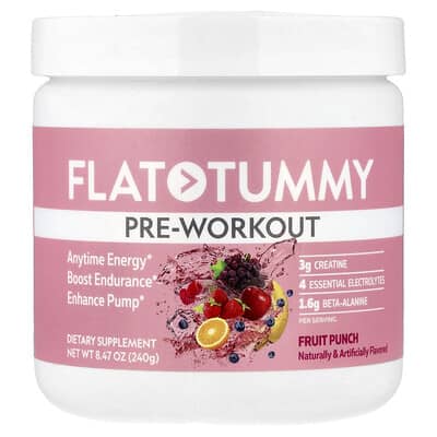 Flat Tummy, Pre-Workout, Fruity Blend, 8.47 oz (240 g)