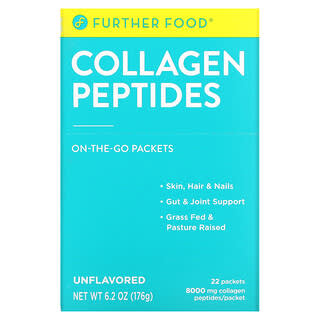 Further Food, Коллагеновые пептиды, без ароматизаторов, 22 упаковки по 0,28 унции (8 г) каждая