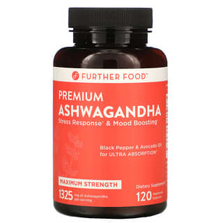 Further Food, Ashwagandha prémium, Concentración máxima, 662,5 mg, 120 cápsulas vegetales