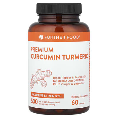 Further Food, Premium Curcumin Turmeric, Extra Strength, 500 mg, 60 Capsules