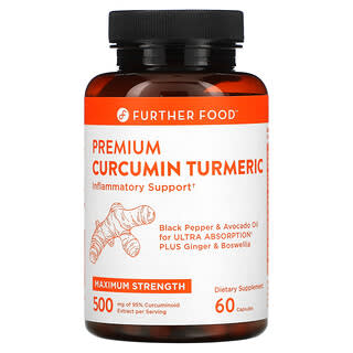Further Food, Premium Curcumin Turmeric, Maximum Strength, 500 mg, 60 Capsules