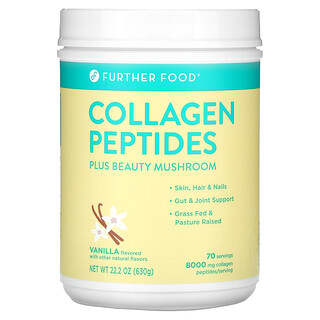 Further Food, Collagen Peptides Plus Beauty Mushroom, Vanilla, 22.2 oz (630 g)