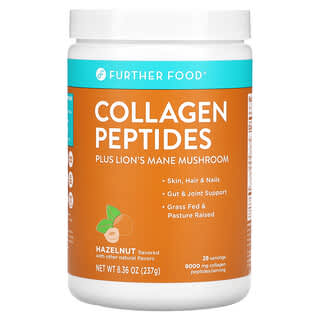 Further Food, Collagen Peptides Plus Lion's Mane Mushroom, Hazelnut, 8.36 oz (237 g)