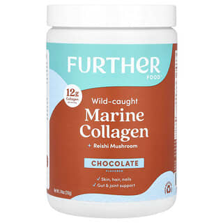 Further Food, Wild- Caught Marine Collagen + Reishi Mushroom, Chocolate, 7.41 oz (210 g)