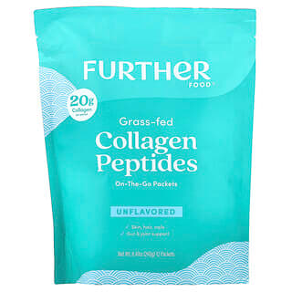 Further Food, Péptidos de colágeno proveniente de animales alimentados con pasturas, Sin sabor, 12 sobres, 20 g (0,71 oz) cada uno