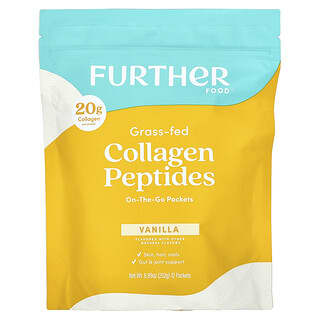 Further Food, Grass-Fed Collagen Peptides, Vanilla, 12 Packets, 0.74 oz (21 g) Each