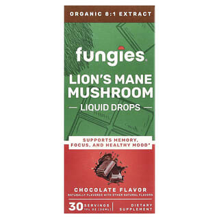 Fungies, Lion's Mane Mushroom Liquid Drops, Chocolate, 1 fl oz (30 ml)
