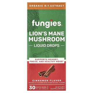 Fungies, Lion's Mane Mushroom Liquid Drops, Cinnamon, 1 fl oz (30 ml)
