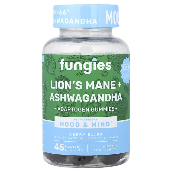 Fungies, Lion's Mane + Ashwagandha Gummies, Berry Bliss, 45 Pectin Gummies — product photo 1