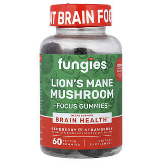 Fungies, 노루궁뎅이버섯 구미젤리, 블루베리 및 딸기, 펙틴 구미젤리 60개
