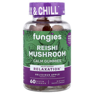 Fungies, Reishi Mushroom Calm Gummies, Delicious Apple, 500 mg , 60 Pectin Gummies