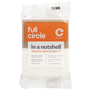 Full Circle, In a Nutshell™, Esponjas exfoliantes con sabor a nuez, 2 esponjas, 11,2 x 7 cm (4,4 x 2,75 pulgadas) cada una