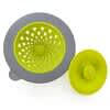 Sinksational, Sink Strainer with Pop-Out Stopper, Green & Slate, 1 Strainer & 1 Stopper