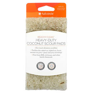 Full Circle, Beachy Clean, Heavy-Duty Coconut Scour Pads, 3 Pack