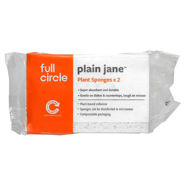 Full Circle, Plain Jane（プレーンジェーン）、植物性スポンジ2個、3パック