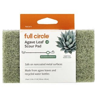 Full Circle, Tampon à récurer en feuille d'agave, Efficacité maximale, Paquet de 3
