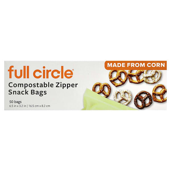 Full Circle, Compostable Zipper Snack Bags, 50 Bags