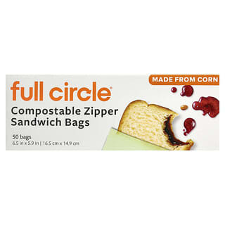 Full Circle, Compostable Zip Sandwich Bags, 50 Bags