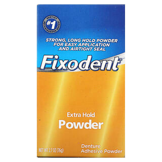 Fixodent, Адгезивный порошок для зубных протезов, экстра фиксация, 76 г (2,7 унции)