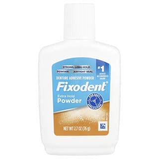 Fixodent, Polvo adhesivo para dentaduras postizas, Fijación adicional, 76 g (2,7 oz)