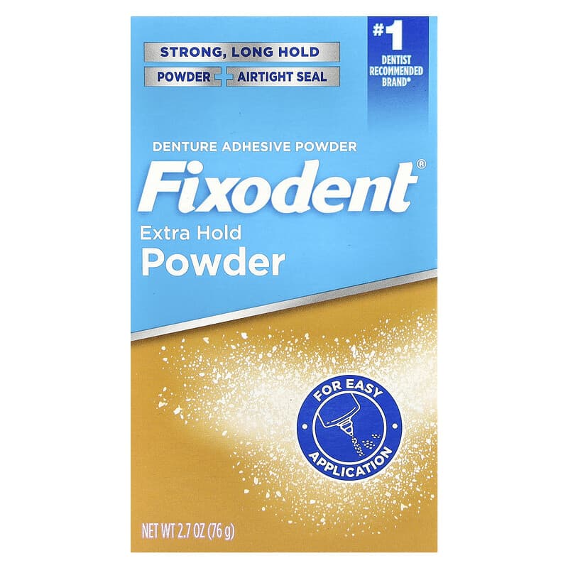 Denture Adhesive Powder, Extra Hold, 2.7 oz (76 g)