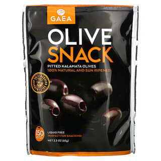 Gaea, Olive Snack, оливки каламаты без косточек, 65 г (2,3 унции)