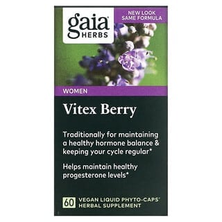 Gaia Herbs, バイテックスベリー、ビーガンLiquid Phyto-Caps（液体フィトキャップ）60粒