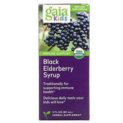 Gaia Herbs, 兒童，黑接骨木糖漿，3 液量盎司（89 毫升）