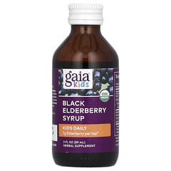 Gaia Herbs, 키즈 데일리, 블랙 엘더베리 시럽, 89ml(3fl oz)