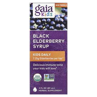 Gaia Herbs, Kids, Black Elderberry Syrup, Schwarzer-Holunder-Sirup, 89 ml (3 fl. oz.)