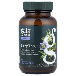 Gaia Herbs, SleepThru, 60 растительных фито-капсул с жидкостью