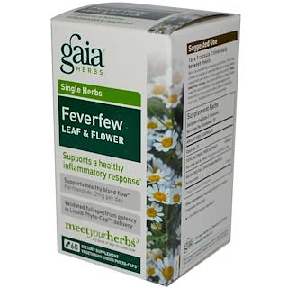 Gaia Herbs, Feverfew Leaf & Flower, 60 Veggie Liquid Phyto-Caps