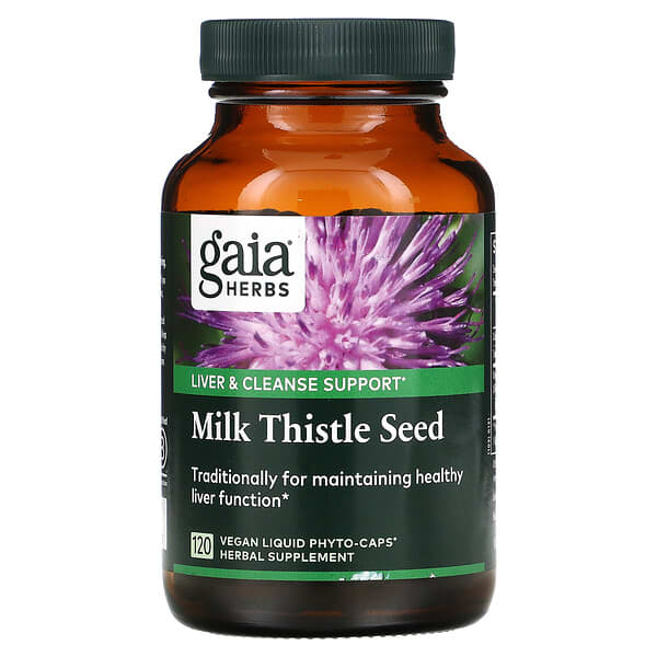 Gaia Herbs, Semilla de cardo mariano, 120 cápsulas veganas Liquid Phyto-Caps