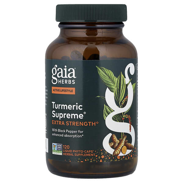 Gaia Herbs, Turmeric Supreme®, 액상 파이토 캡슐 120정