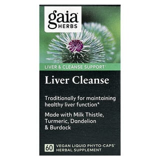 Gaia Herbs, Liver Cleanse, 60 вегетарианских фито-капсул с жидкостью