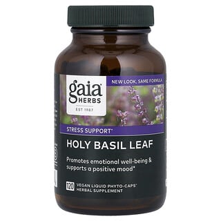 Gaia Herbs, Feuille de basilic sacré, 120 capsules Liquid Phyto-Caps vegan