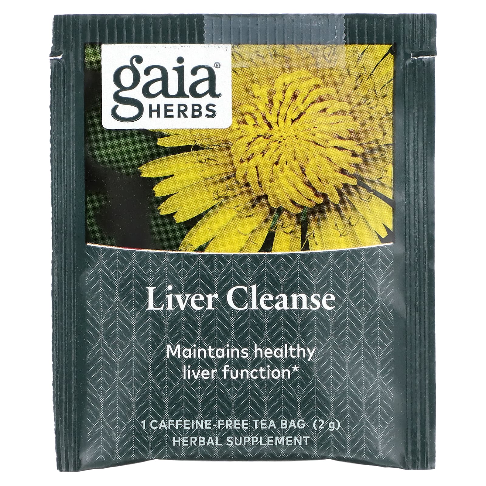 Gaia Herbs, Liver Cleanse Herbal Tea, Caffeine Free, 16 Tea Bags, 1.13