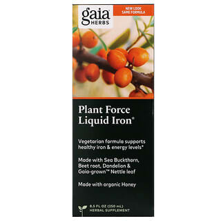Gaia Herbs, Ferro Líquido da Plant Force, 250 ml (8,5 fl oz)